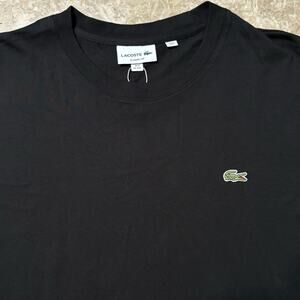 Lacoste T Shirt Mens 4XL Black Short Sleeve Tee Jersey Crew Pima Cotton NEW